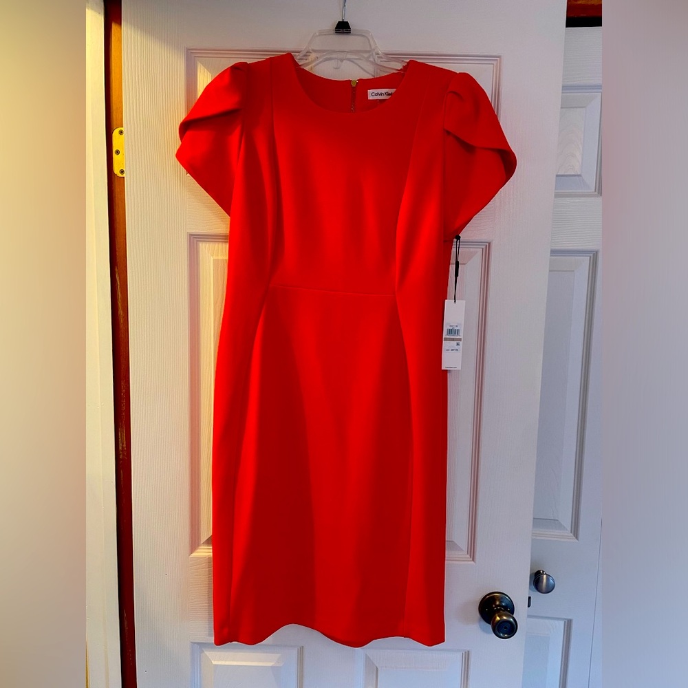 Calvin Klein Red-Orange Dress Size 12 - new w/ tags